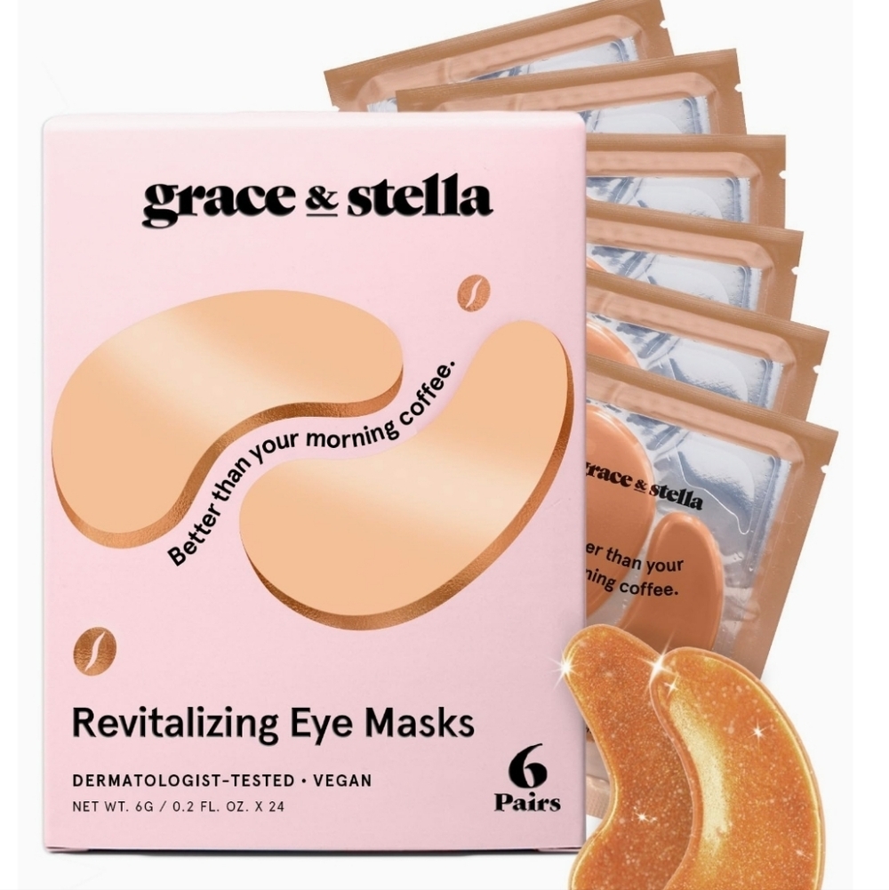 Grace & Stella Gold Caffeine Eye Masks 6 Pairs